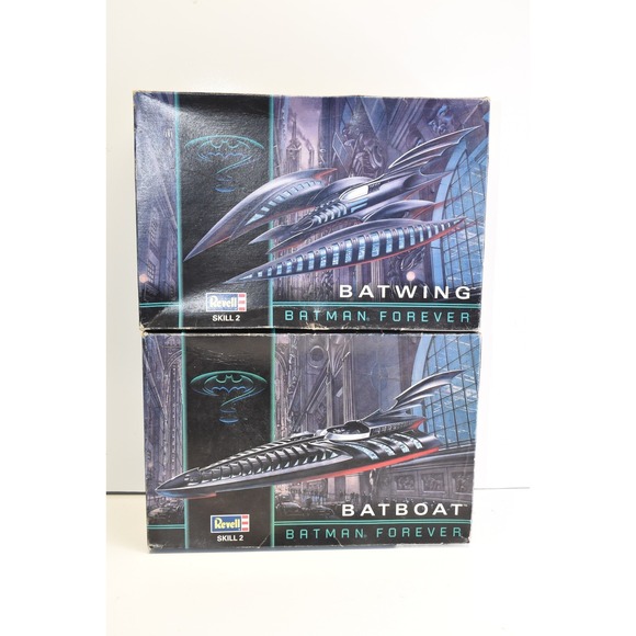 Vintage Revell Batman Forever Model Kit Lot: Batwing And Batboat- 1995- Open Box - Picture 1 of 7